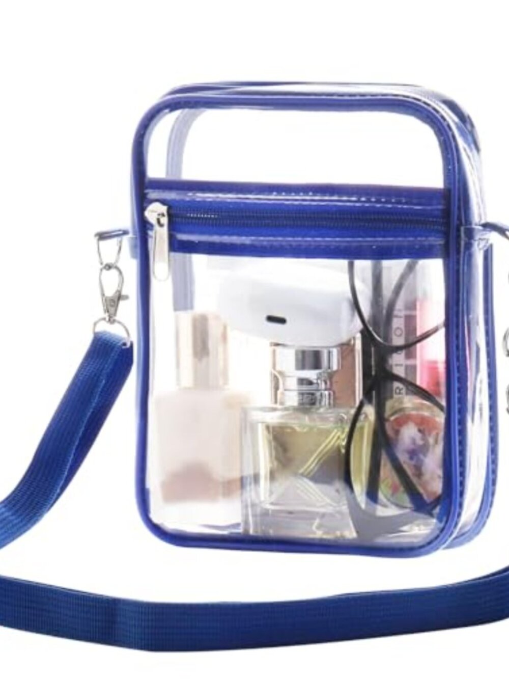 Clear Crossbody Bag Stadium Approved PVC Adjustable Strap Concert Purse